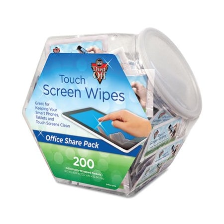Falcon Safety Dust-Off, Touch Screen Wipes, 5 X 6, 200 Individual Foil Packets, 200PK DMHJ